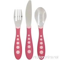 Gerber Graduates BPA Free Graduates Kiddy Cutlery Set of Fork  Spoon and Knife- Pink - B0191950DW